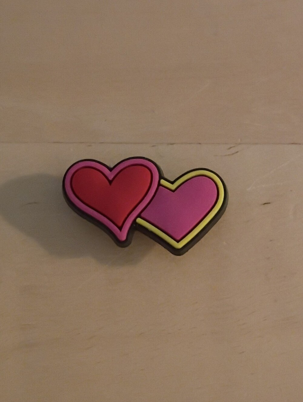 10 for $10 Jibbitz Croc Charms - Double Heart Red Pink Yellow - New Shoe Charm